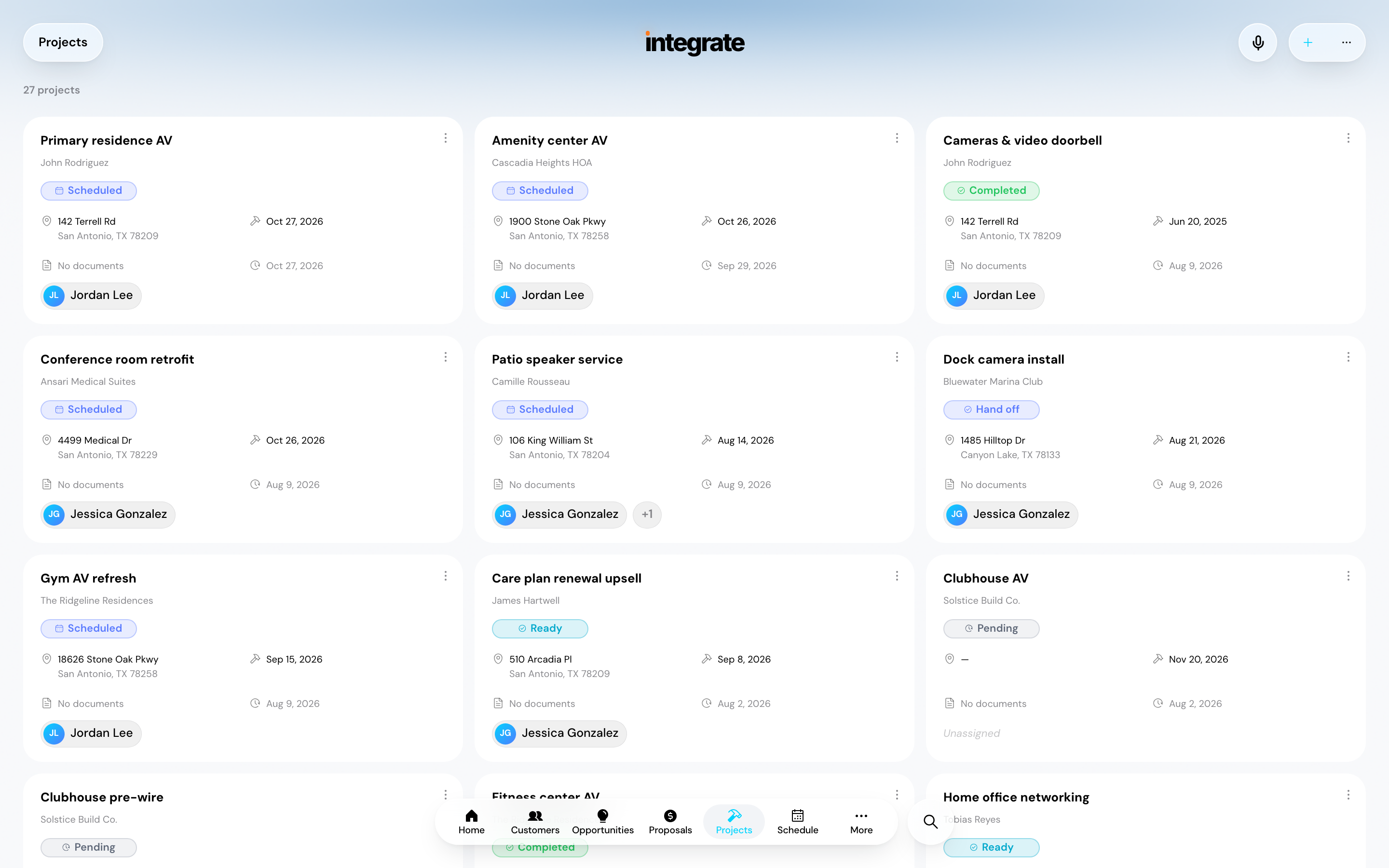 Projects in Integrate