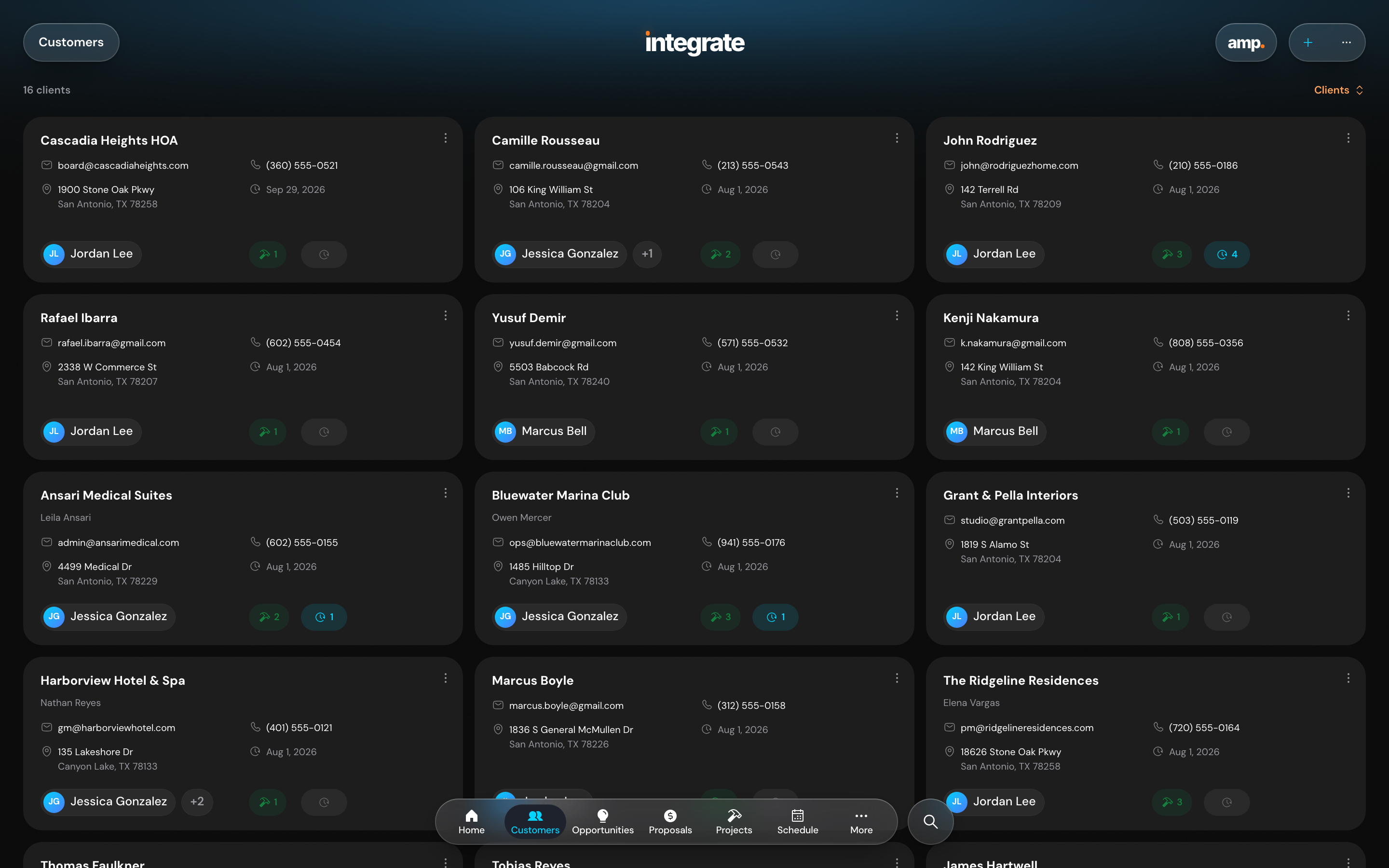 Customers in Integrate