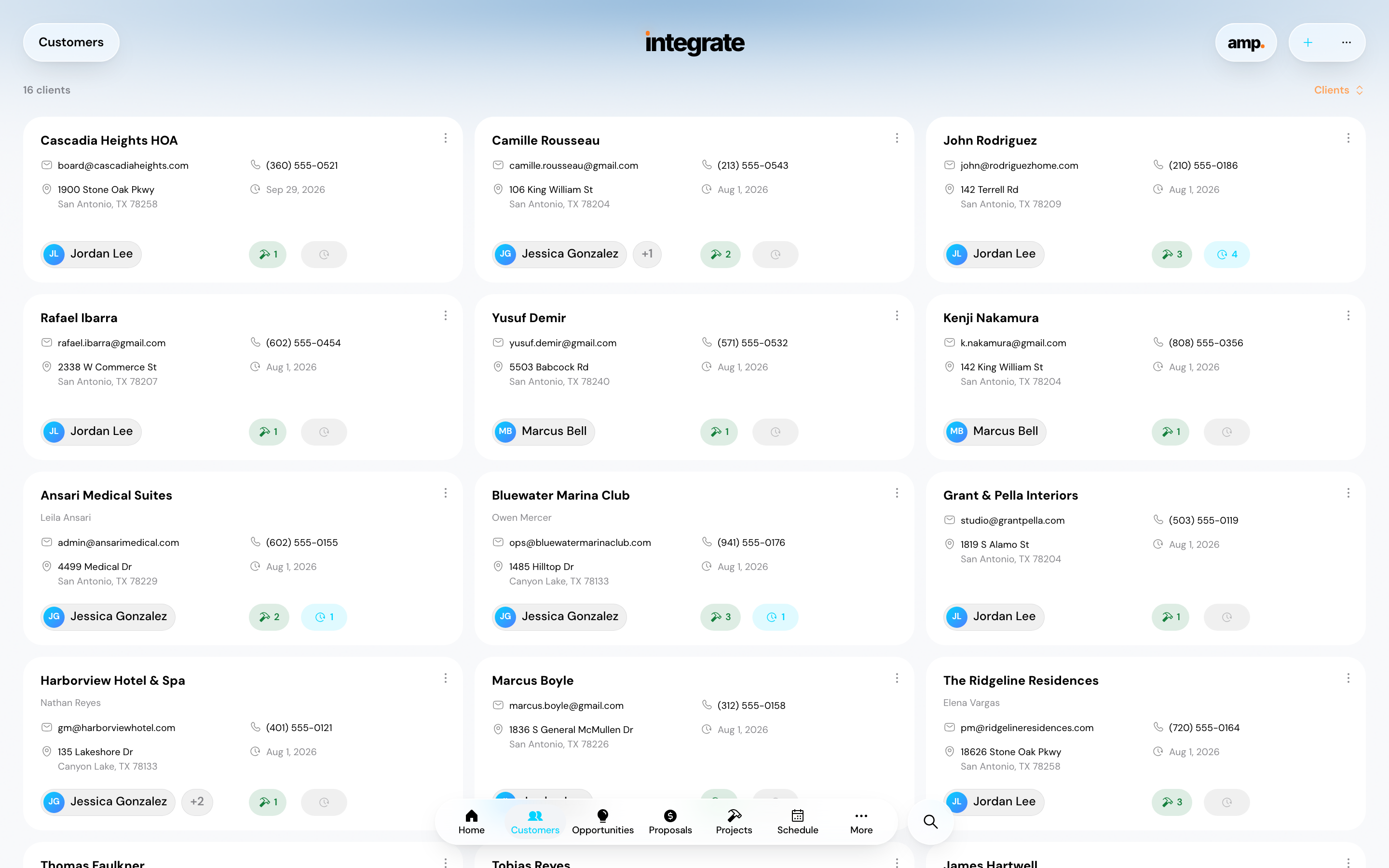 Customers in Integrate