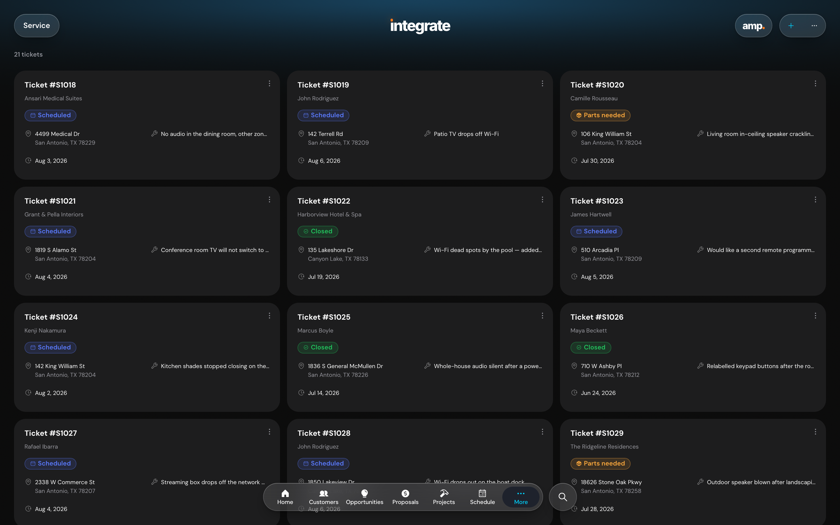 Service in Integrate