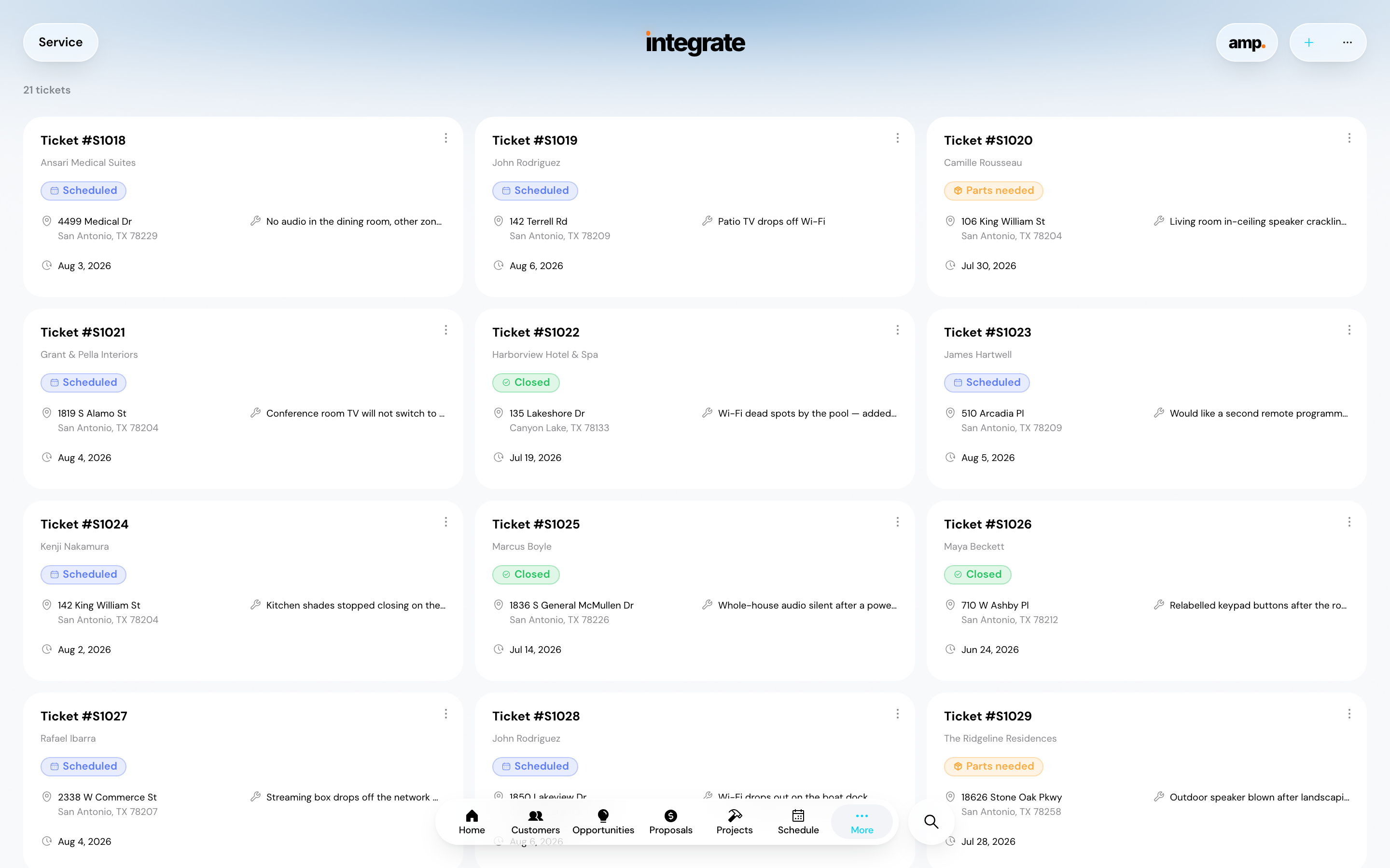 Service in Integrate