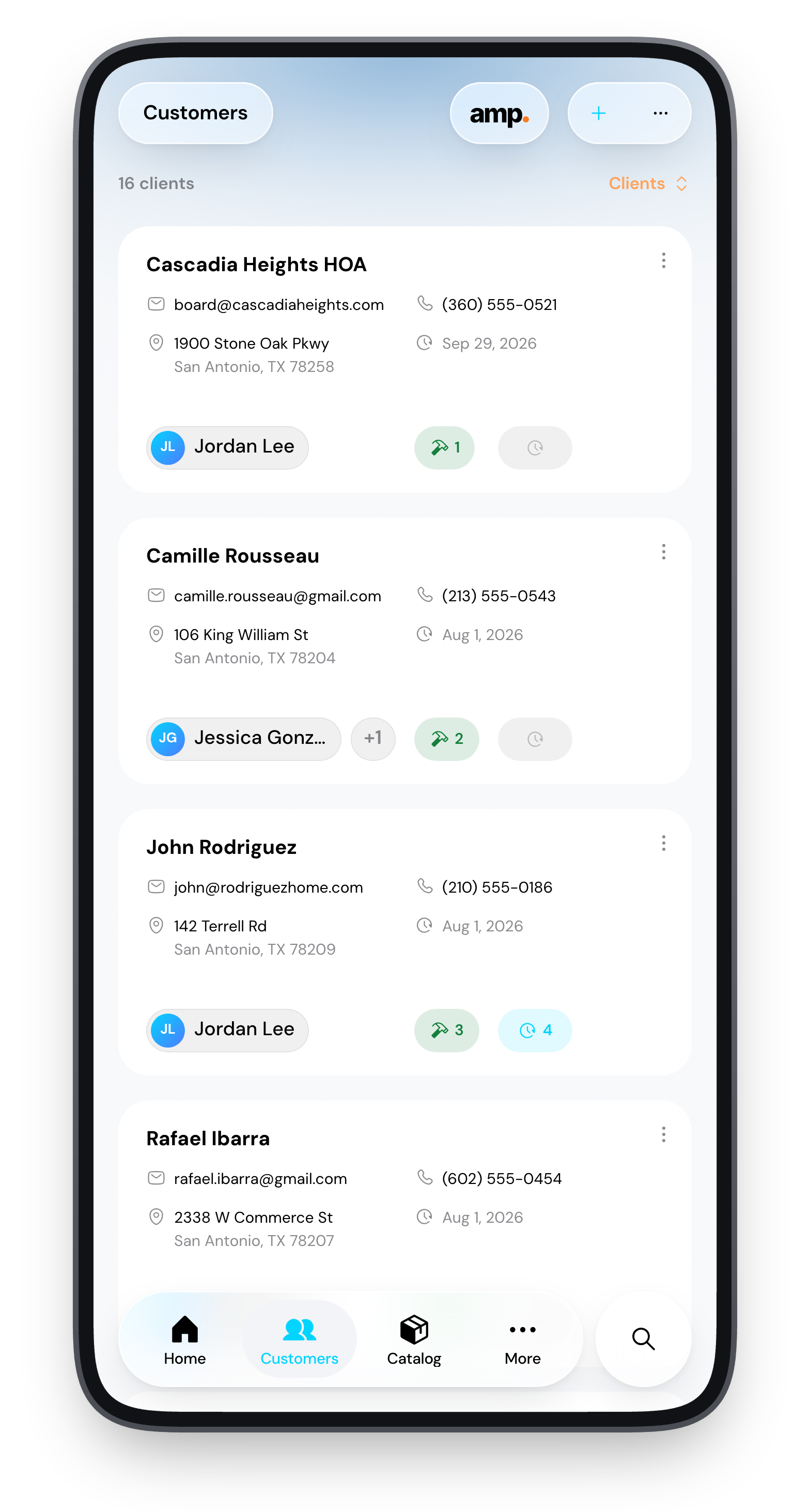 Customers on a phone